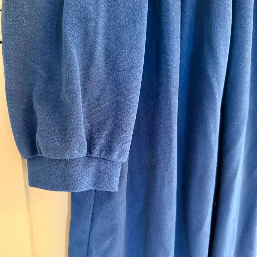 Vintage Komar Blue Zip Robe Large ~ Made in USA ~ Embroidered Yoke ~ Style 8168 - Picture 5 of 7